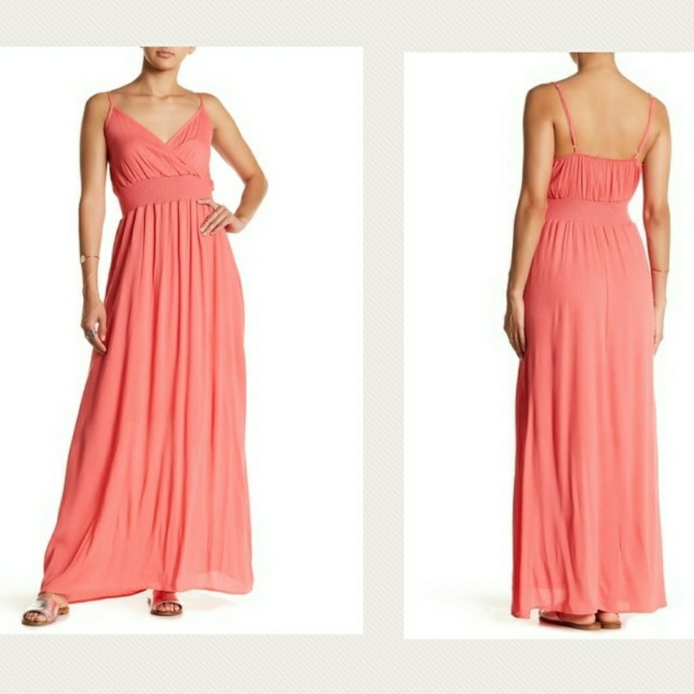 NWT West Kei Gauze Maxi Dress Coral Small